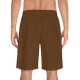 Beast Attire Men's Brown Board Shorts (AOP)