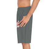Beast Attire Men's Grey Board Shorts (AOP)