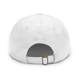 Dad White Hat with Leather Patch (Rectangle)