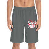 Beast Attire Men's Grey Board Shorts (AOP)