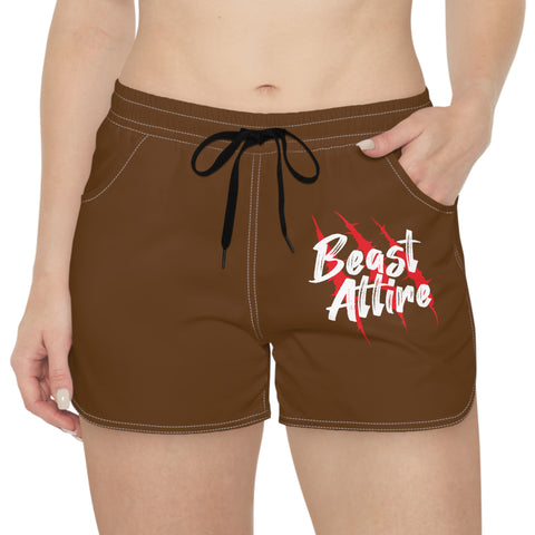Beast Attire Women's Brown Casual Shorts (AOP)