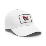 Dad White Hat with Leather Patch (Rectangle)