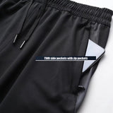 Men Sport Running Pants With Zipper Pockets